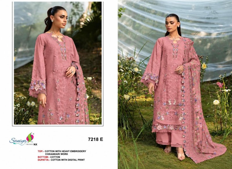 7218 E To H By Saniya Cotton Chikankari Pakistani Salwar Suits 
